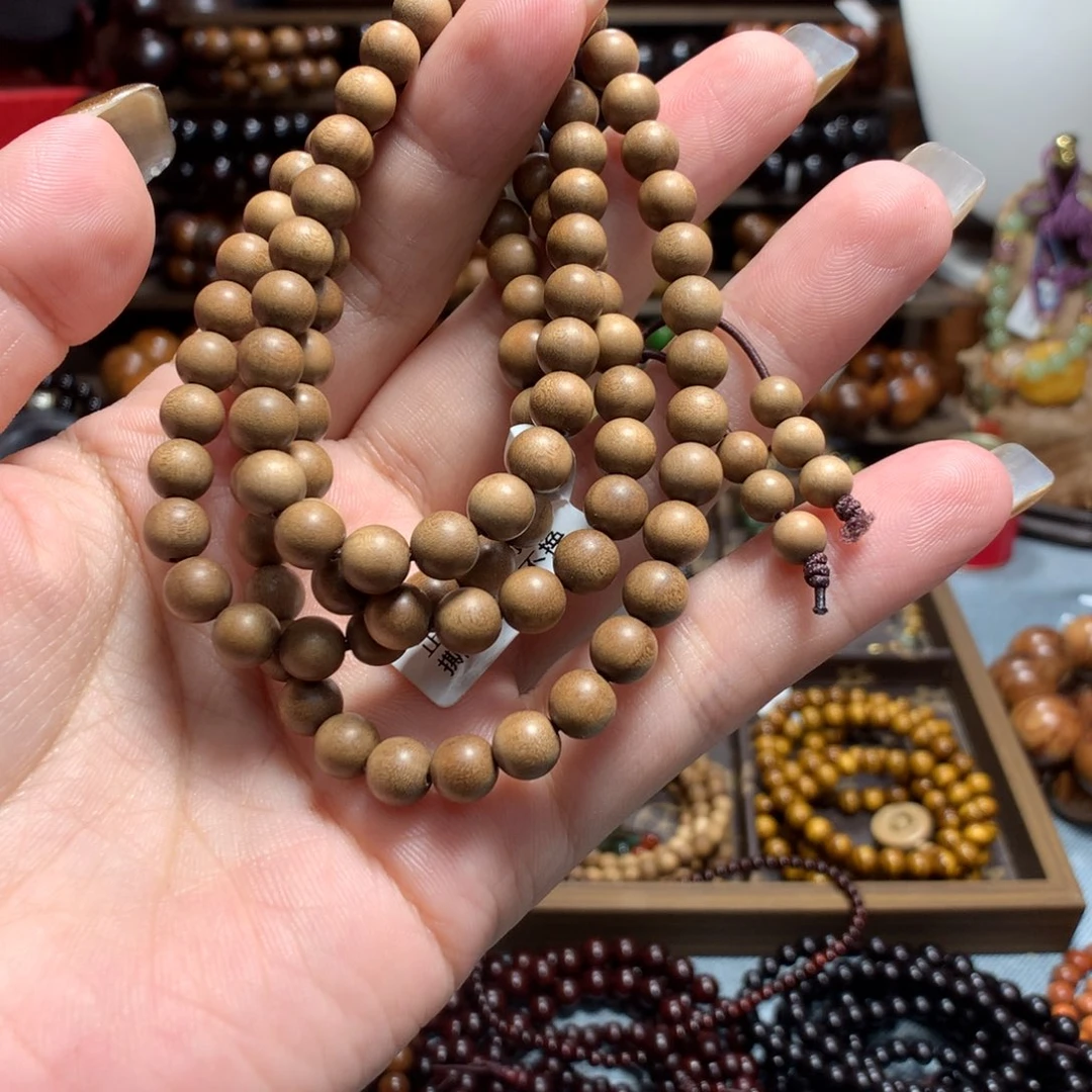 ღ***吖手串/手链檀香木百年6mm108颗diy