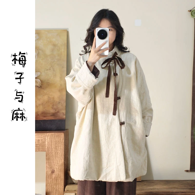 【莉莉推荐】设计款亚麻礼物棉服5208（胸围150 衣长83）