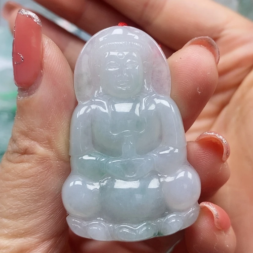 【闪购商品】翡翠颈饰未镶嵌天然翡翠A货观音