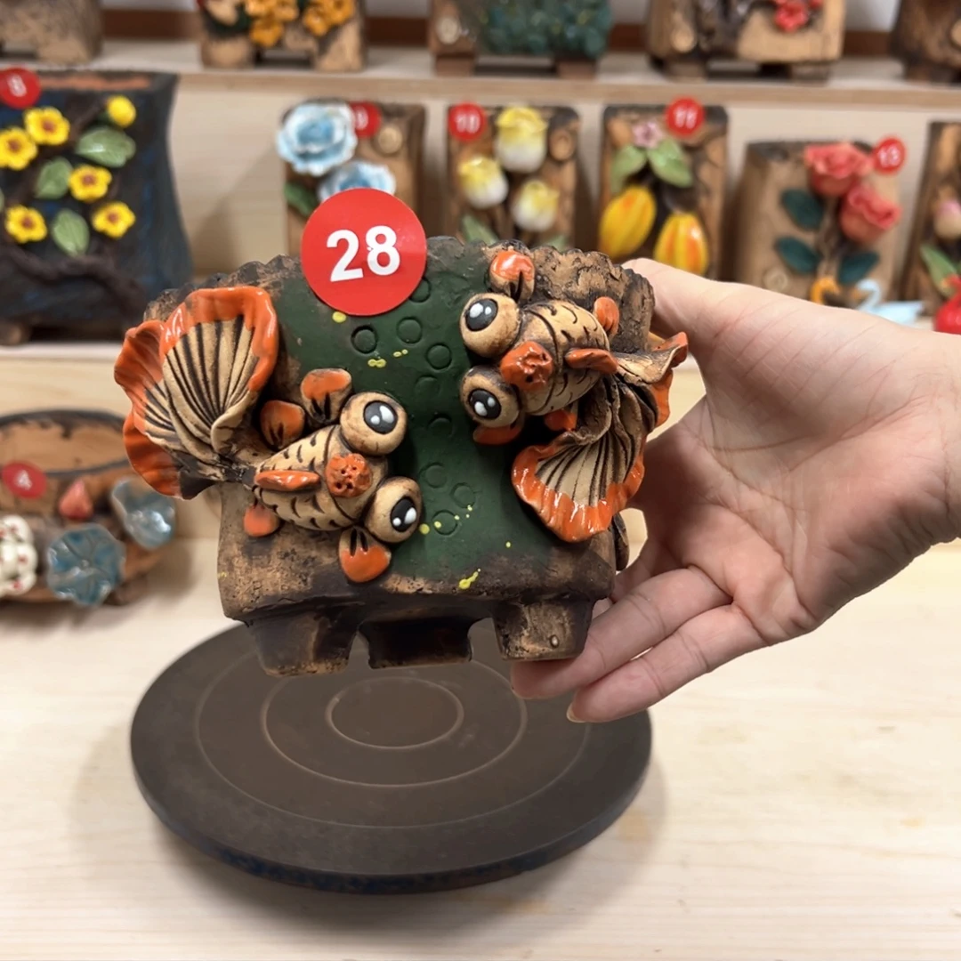 花盆紫砂28号内口径11.5高10