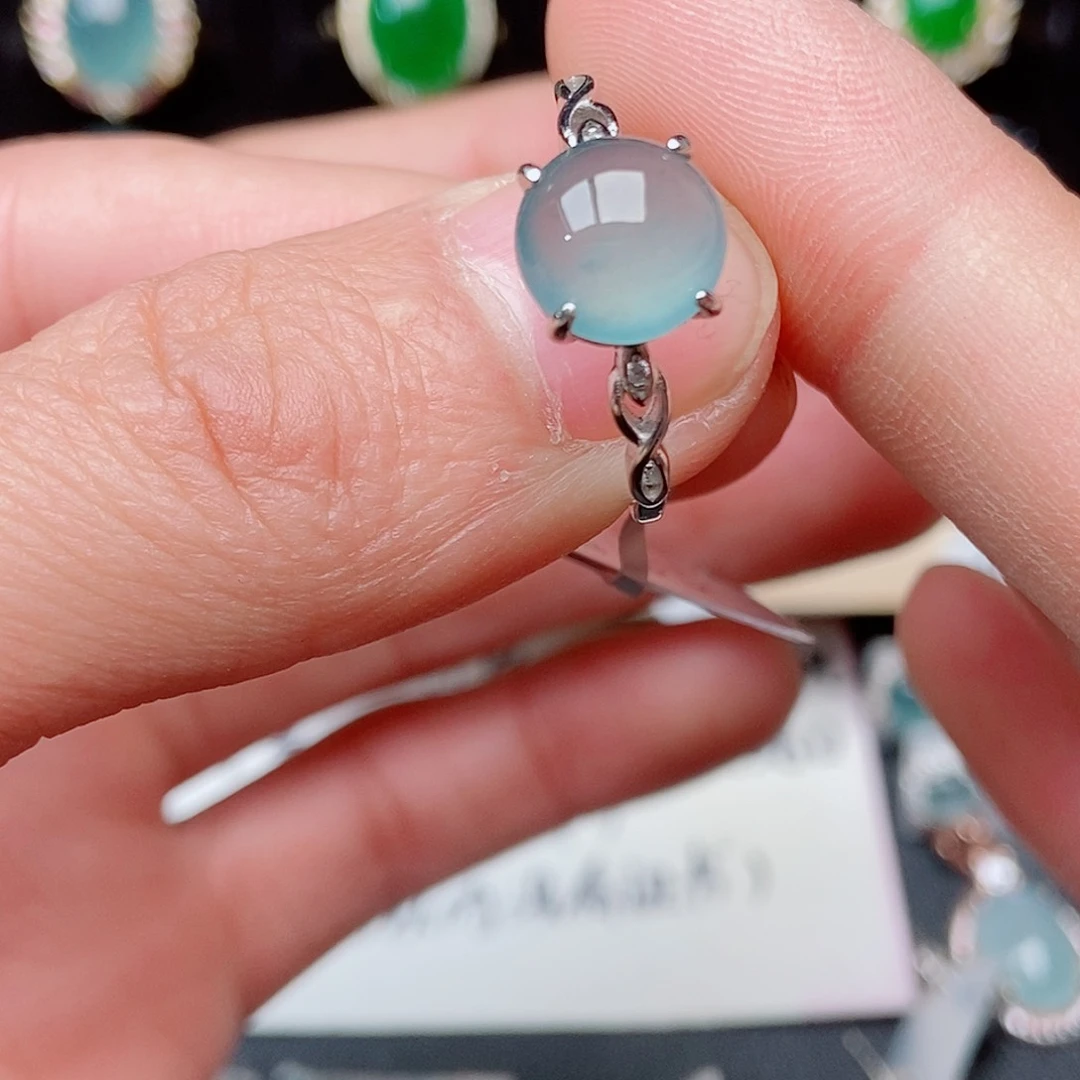 翡翠戒指银S925镶嵌631458842