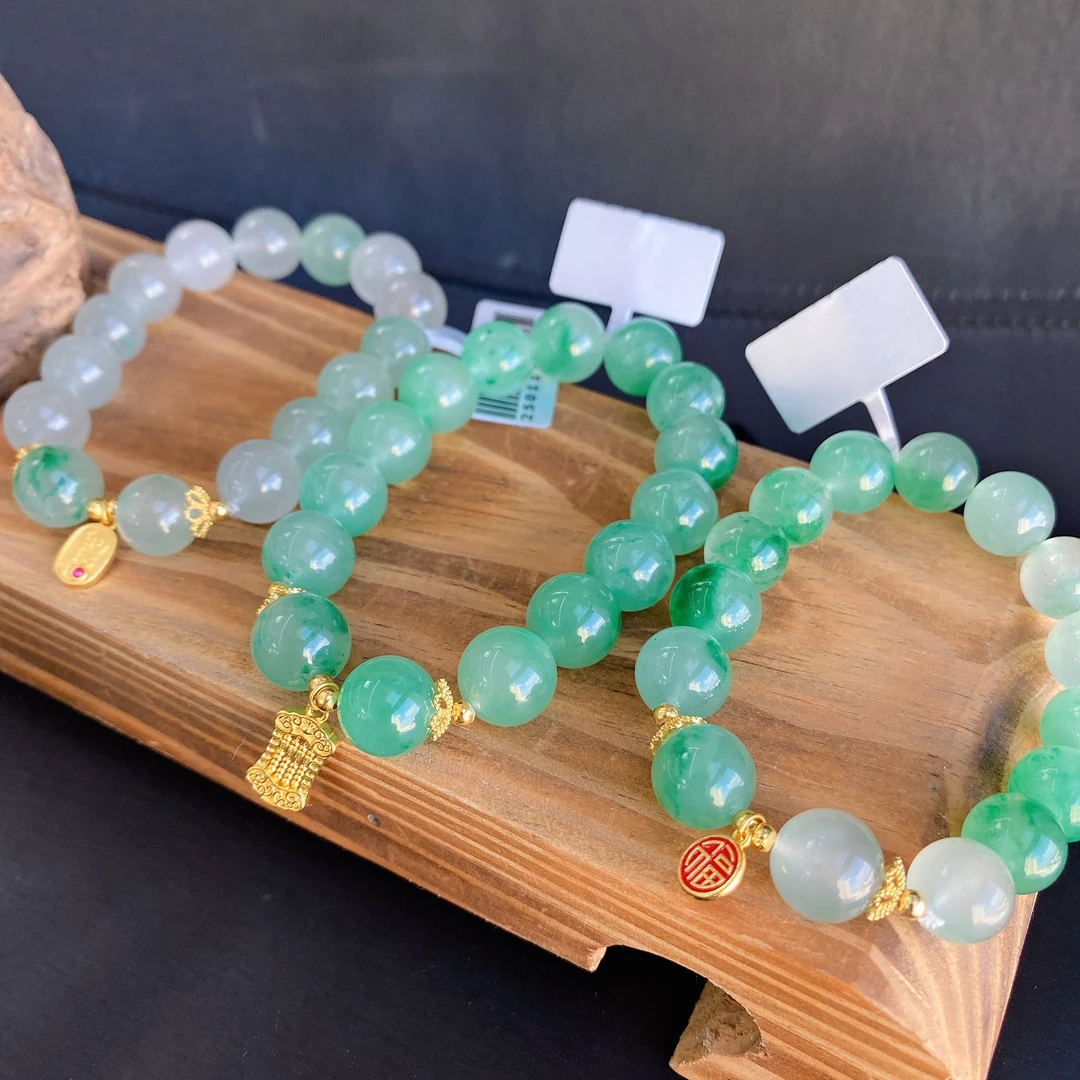 非洲翠冰飘花11-12mmdiy手串一条(diy配饰有差异多样性发其一)