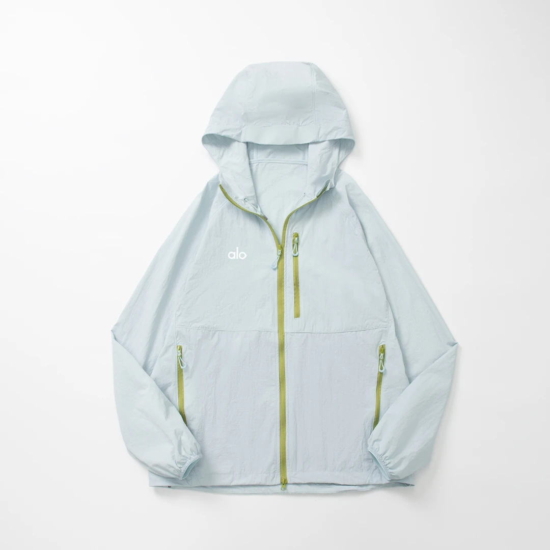 盛夏情侣款 多巴胺色系撞色拉链 轻薄凉感防晒服ALYGFS008