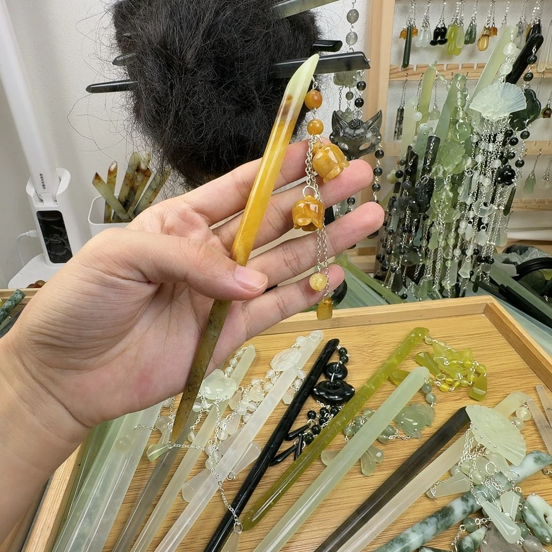 未镶嵌蛇纹石玉发饰