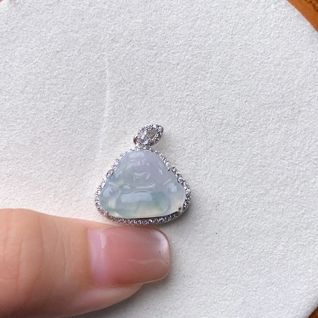 翡翠银S925镶嵌吊坠(不含链)