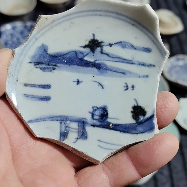 瓷片青花影青杯垫标夲