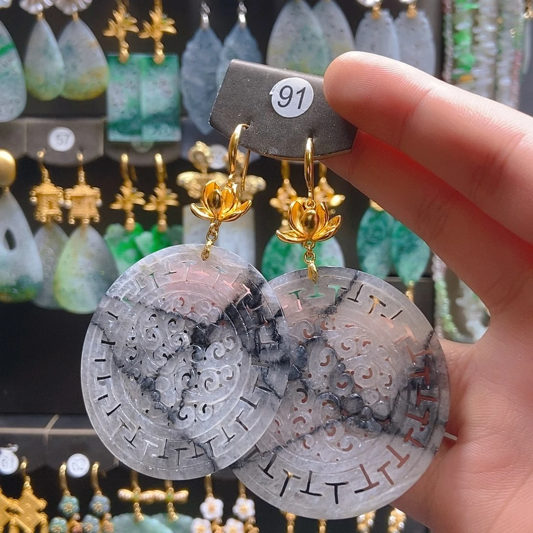 翡翠未镶嵌耳饰翡翠