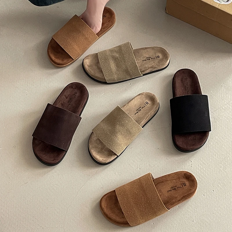 简约平底百搭一字拖女鞋2025年夏季新款外穿时尚百搭懒人舒适凉拖