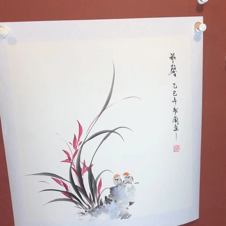 国画听兰老师花鸟