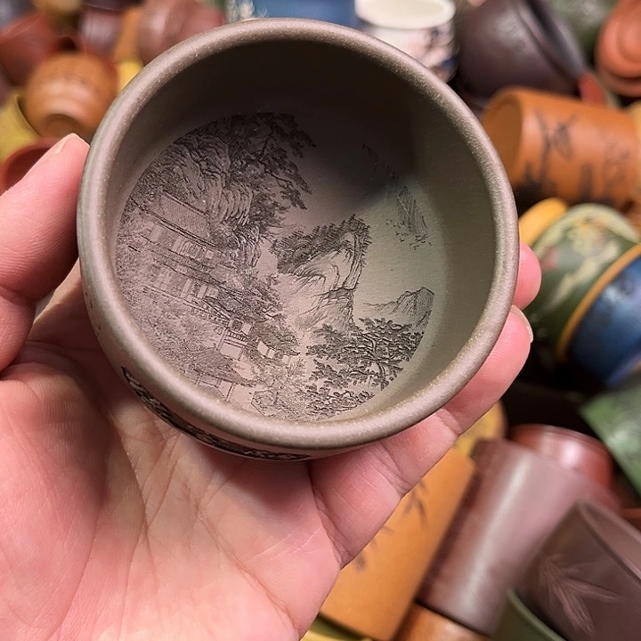 紫砂茶杯全手工紫砂主人杯