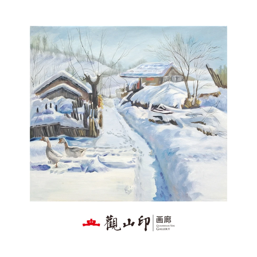 X原创手绘风景油画50x60cm乡村作品6406