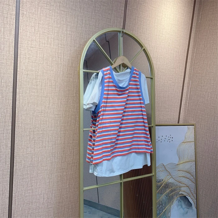 AA350粉色孕妇条纹衣两件套90-130