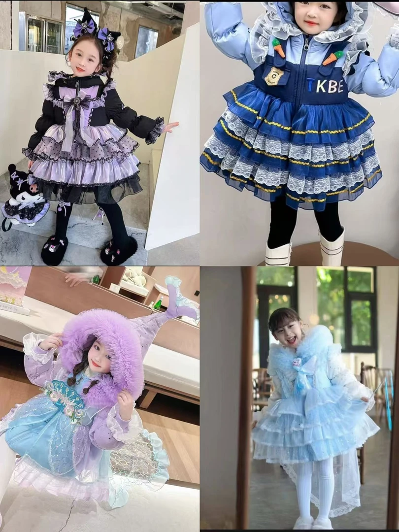 冬款厚款洛丽塔合集库洛米女童连衣裙爱莎公主裙兔子警官长裙人鱼