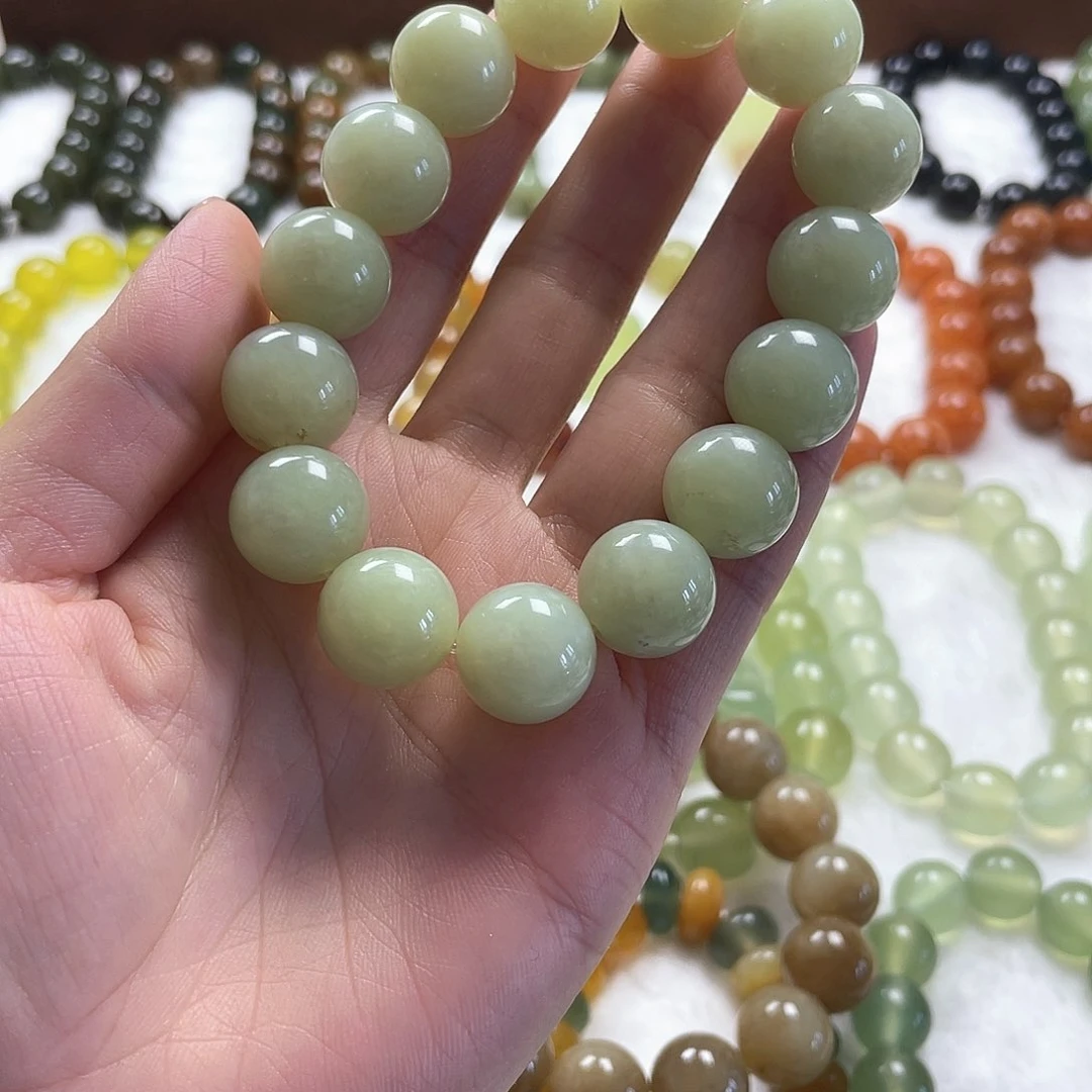 知***命未镶嵌透闪石-蛇纹石玉手串