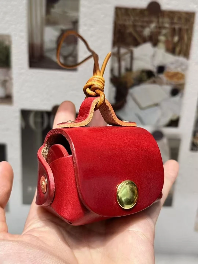 零钱包口耳机包小众潮流个性小包包便携卡包红色