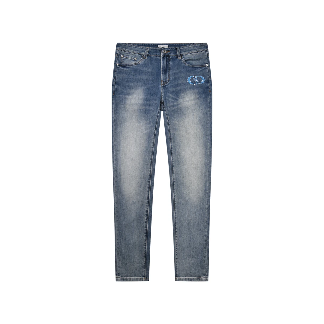 【亚萍男装】ADDIORO夏季新款牛仔裤修身休闲时尚百搭男士牛仔裤011