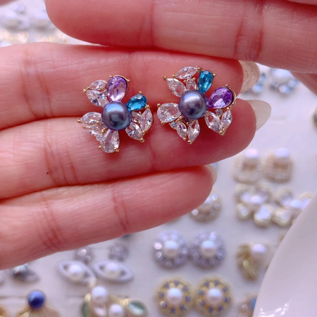 淡水珍珠耳饰合金