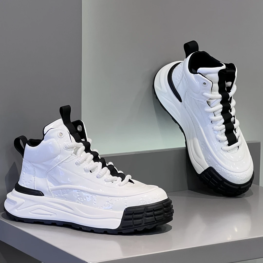 2025新款男鞋高帮厚底增高休闲鞋百搭潮流透气舒适小众休闲运动鞋