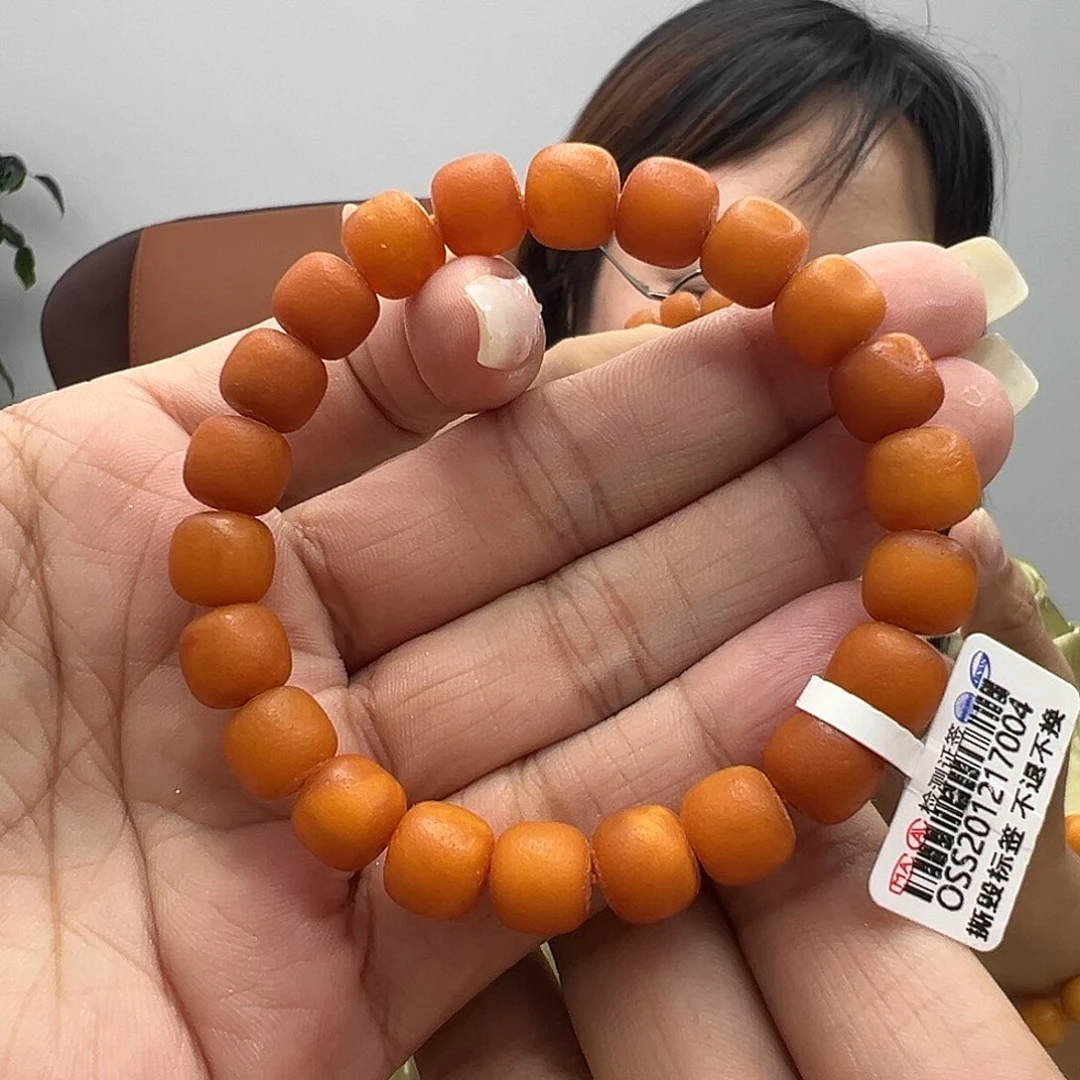 未镶嵌琥珀手链俊*橘皮手串卡9MM
