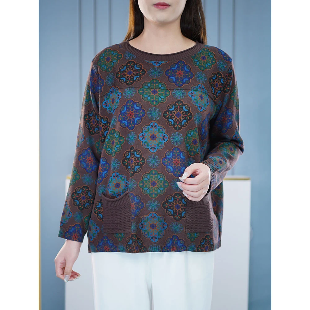 洋气品质上衣百搭高端上档次毛衣大气小衫微胖mm大码女装春秋新款