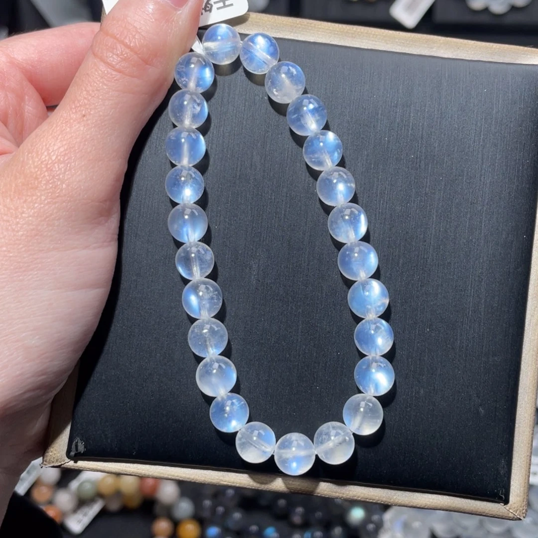 长石未镶嵌手链捡漏性价比蓝月光7.5mm