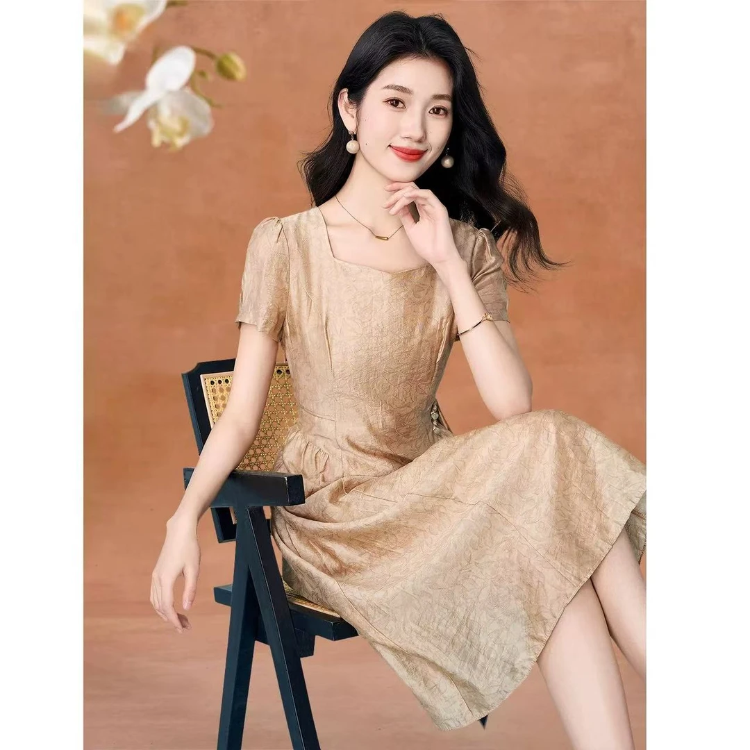 【J016】时尚百搭休闲中长款2025夏季新款连衣裙高贵女装裙子女漂亮