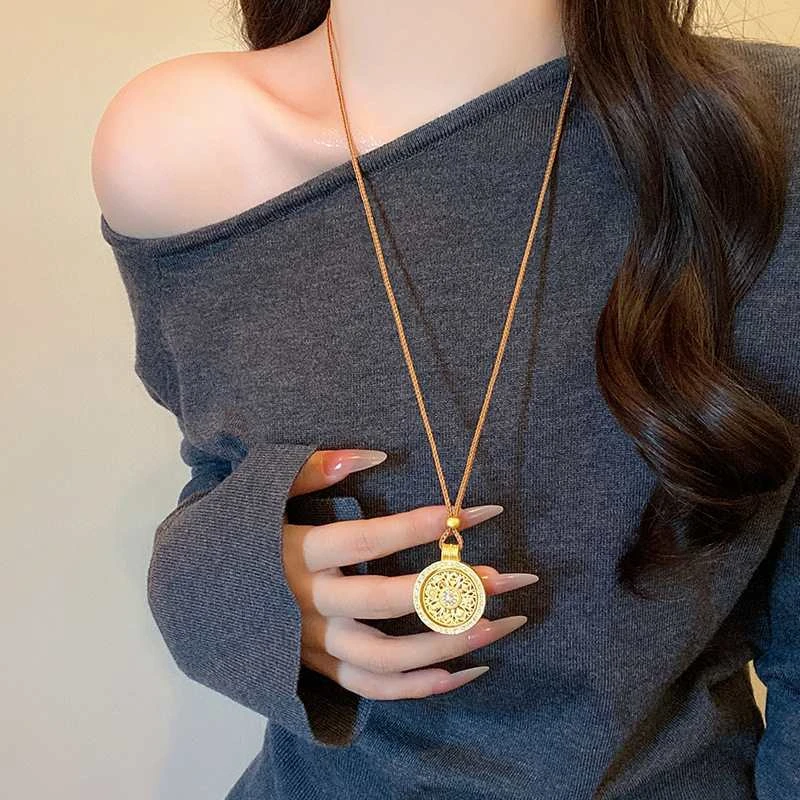 毛衣链【清仓专属】原创时运纹轮精品创意饰品无礼盒—-3142