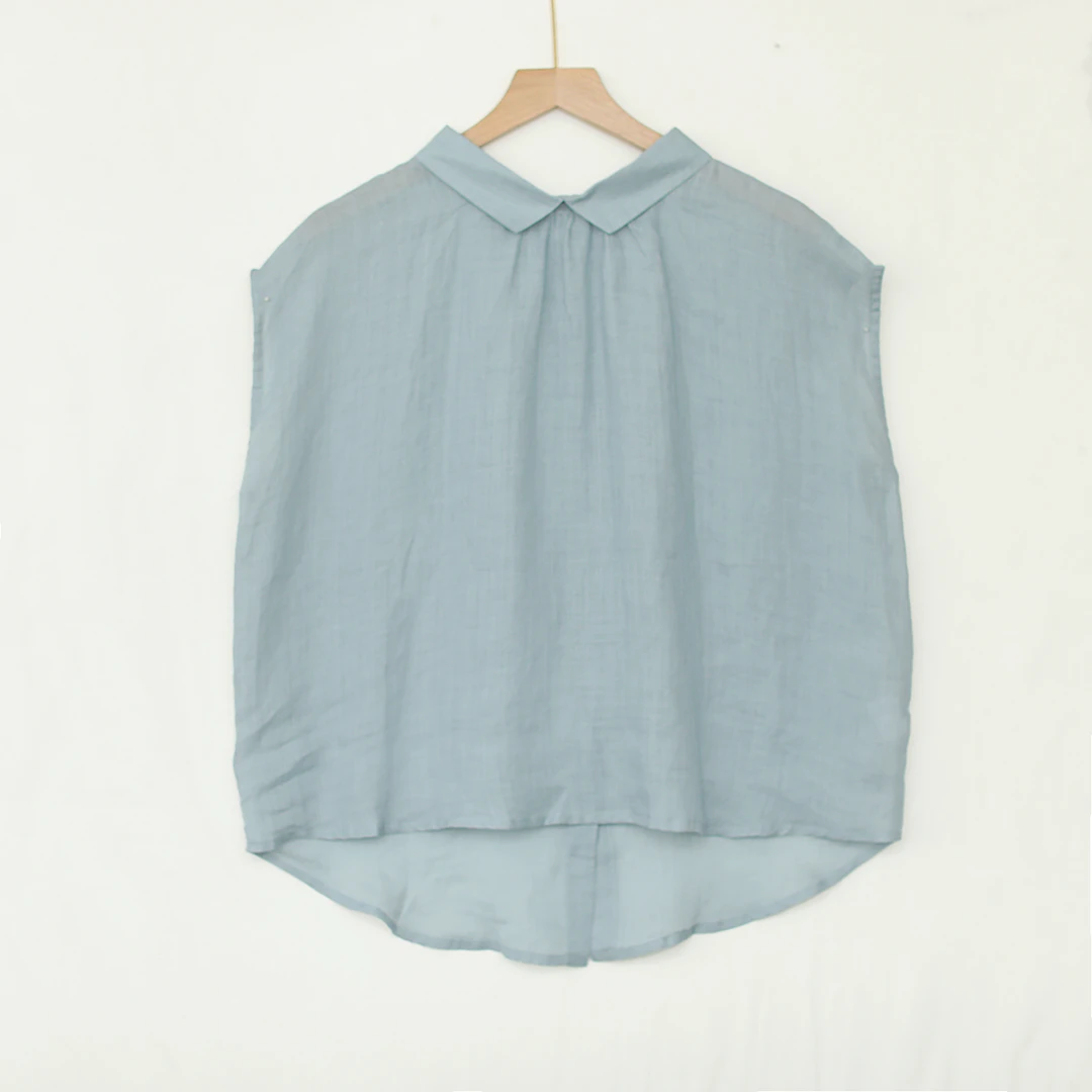 【VOG原创】衣长60-67 100%苎麻夏款纯色无袖时尚文艺小衫女C157