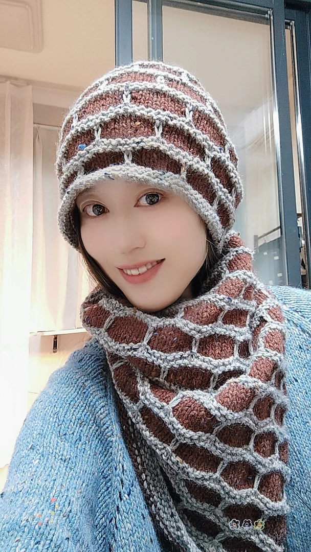 黄婆婆家个性编织围巾帽子材料包配针