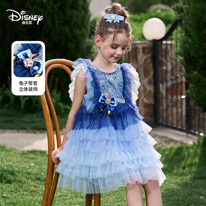 Disney/迪士尼冰雪奇缘连衣裙夏季童装2025年童装纱裙兔子礼服