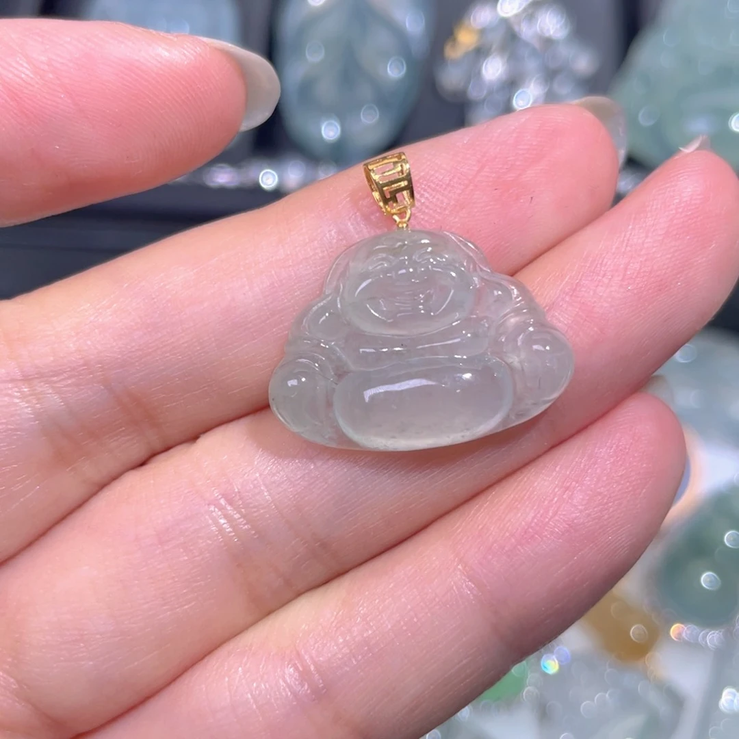 颈饰18K金镶嵌翡翠翡翠