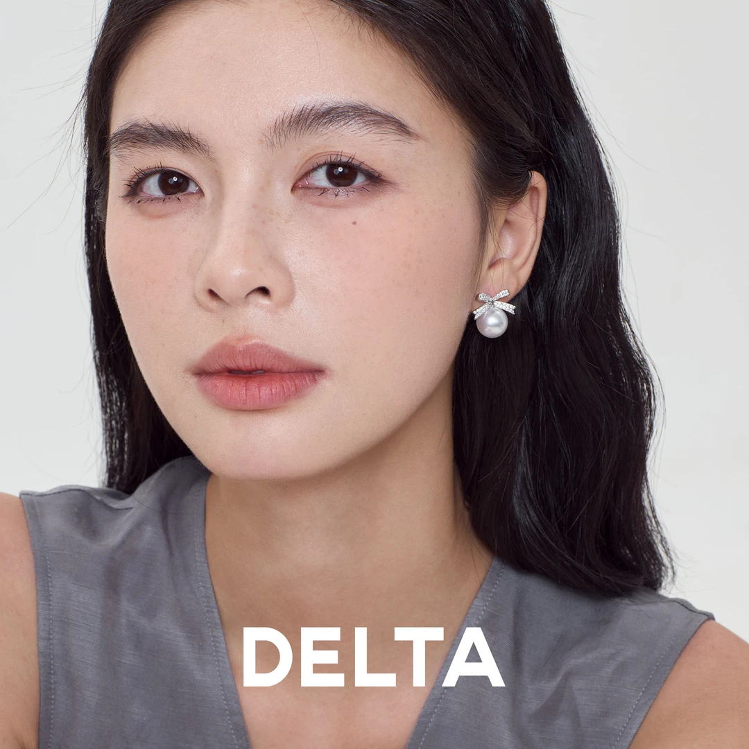 DELTA 925银仿珍珠耳饰 蝴蝶结耳环轻奢高级气质精致甜美少女心