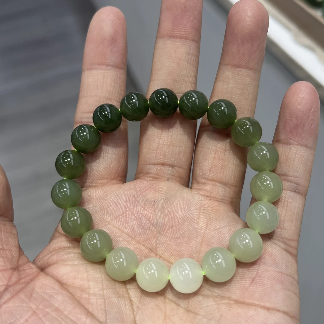 和田玉男士卡10渐变手串