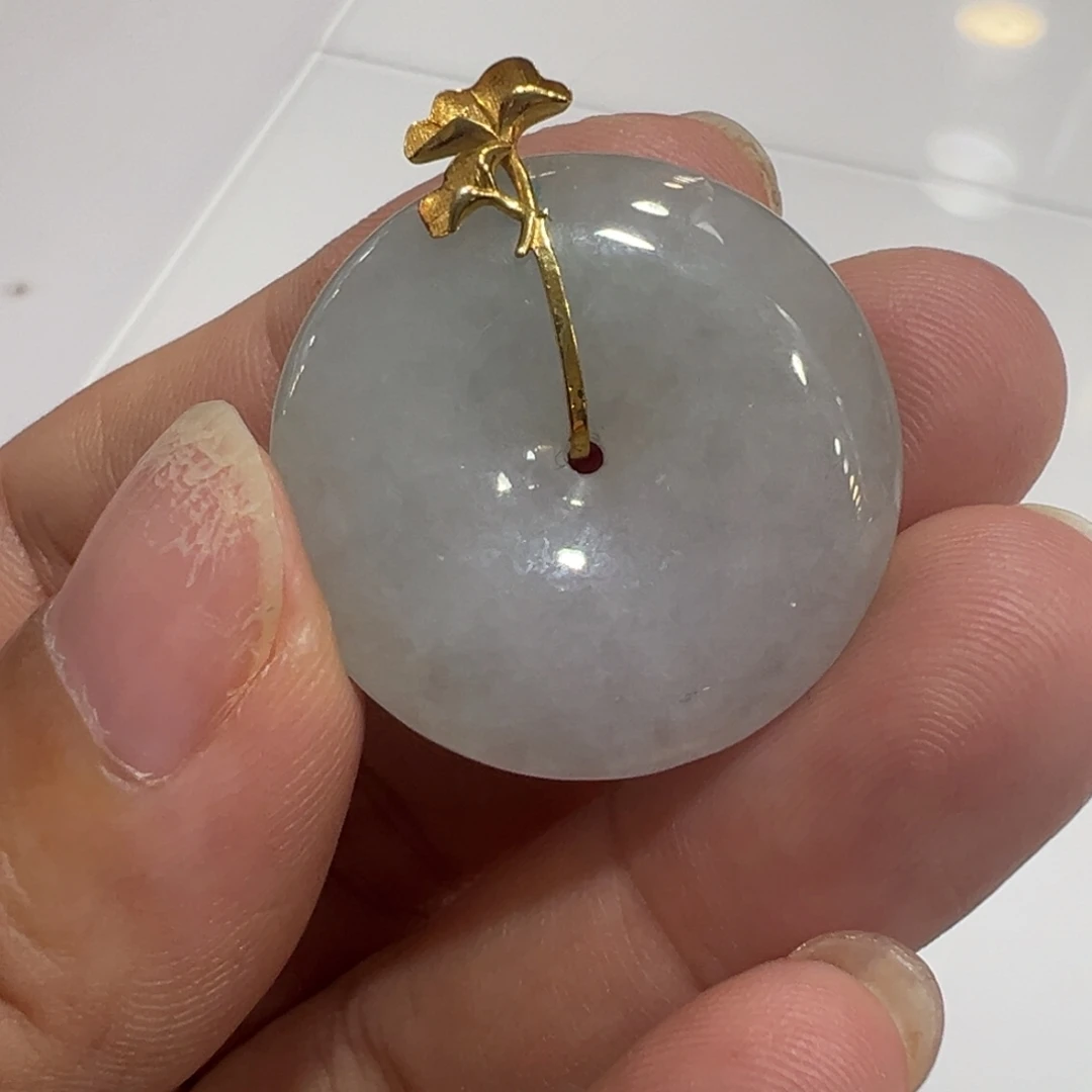 ****仙颈饰18K金镶嵌翡翠平安扣