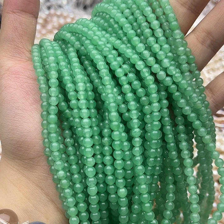 玛瑙/玉髓未镶嵌珠宝半成品2条4mm左右东陵玉