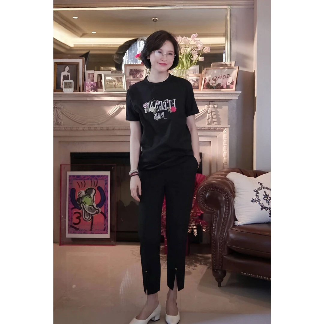 我是摩羯 万针绣花T恤 永迈100棉经典百搭夏休闲圆领短袖T恤