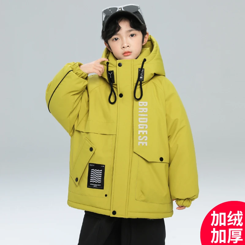 男童冬装外套2025新款中大童加绒加厚派克服儿童冬季韩版潮牌衣服