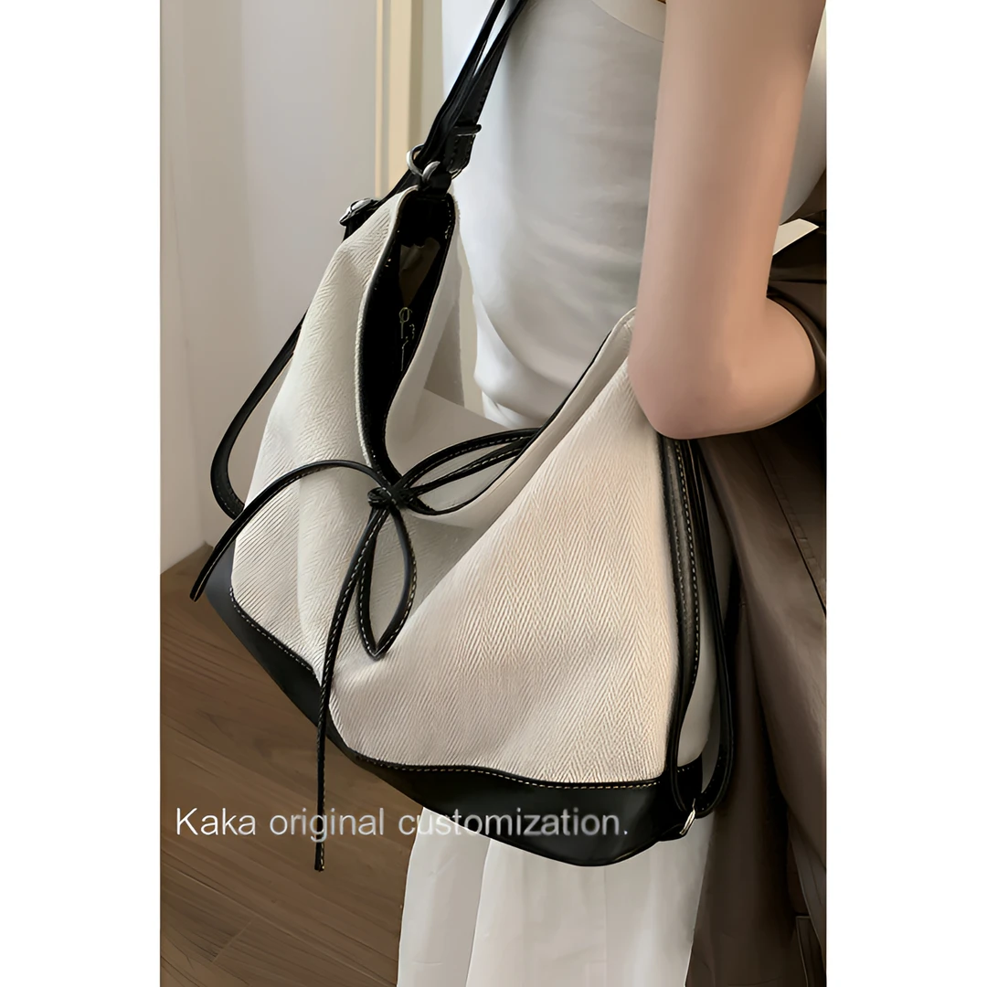 慵懒风帆布包包女2025新款春季韩版百搭托特包大容量通勤单肩包