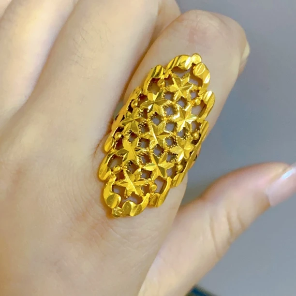 铜合金戒指 独特个性星光璀璨夸张风格戒指 开口可调节防水A94