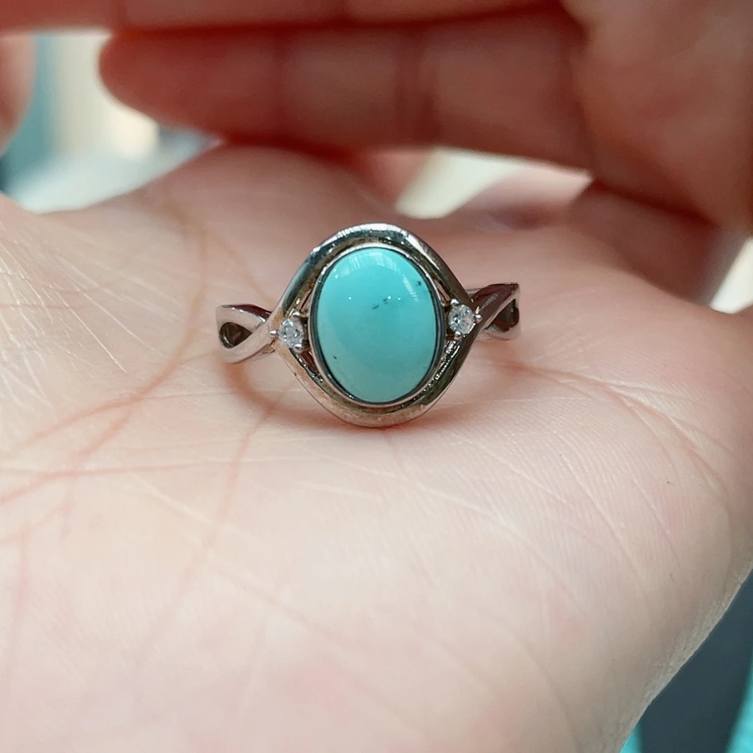 绿松石戒指银S925镶嵌