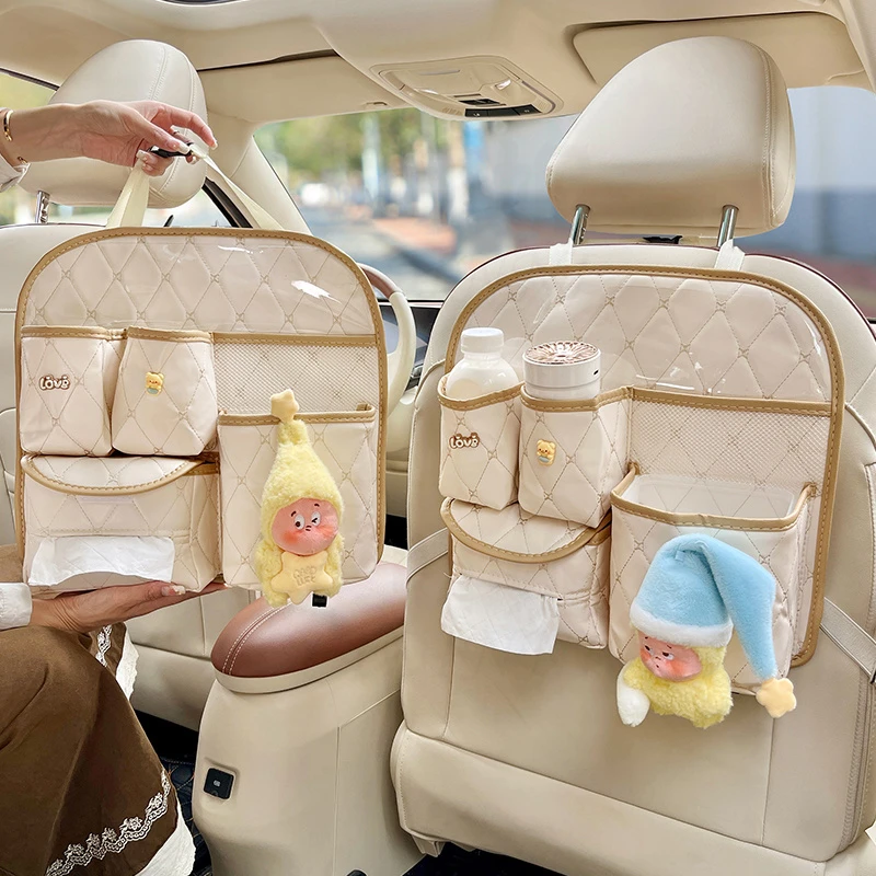 汽车座椅后背收纳袋车内饰挂袋车载纸巾盒垃圾桶后排车用置物盒