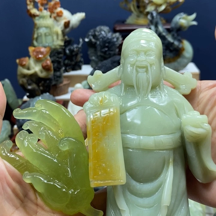 未镶嵌蛇纹石玉珠宝奇石猪***享