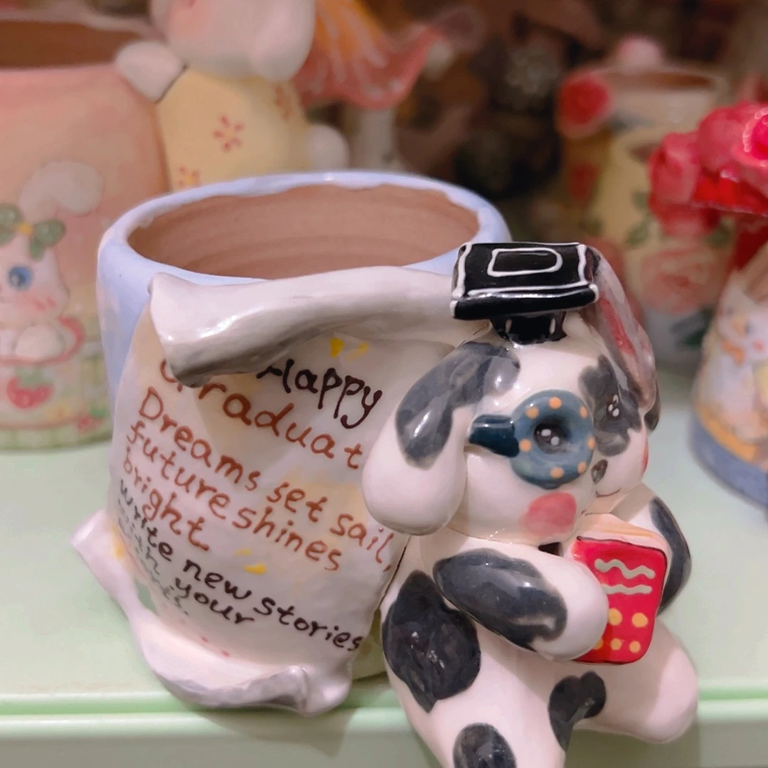 圣诞微瑕博士兔子福福多肉花盆