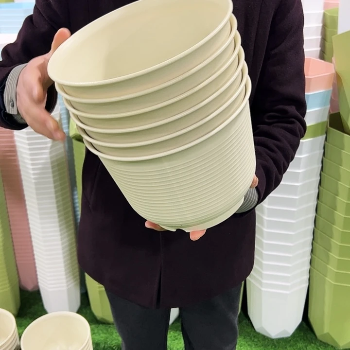 微瑕矮陶口24高18米色无托6个