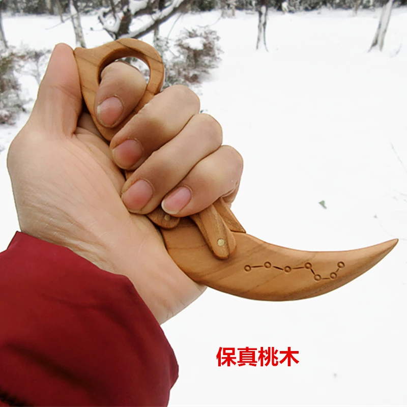 保真桃木手工解压神器爪子刀萝卜刀木质文玩随身手把玩件冷兵器