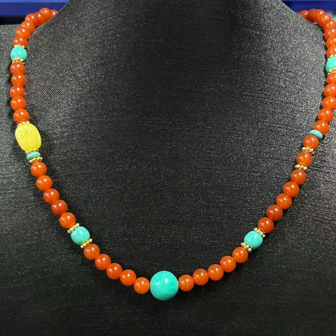 手链 红色圆珠项链饰品