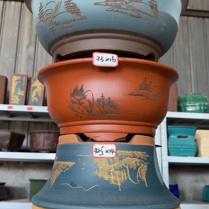 紫砂花盆100-4。