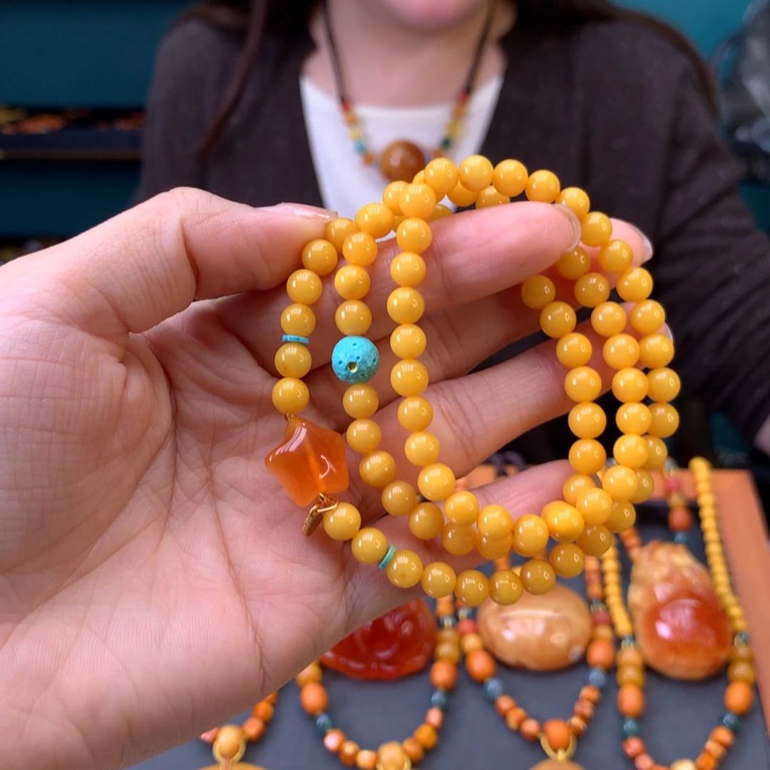 蜜蜡未镶嵌手串天然