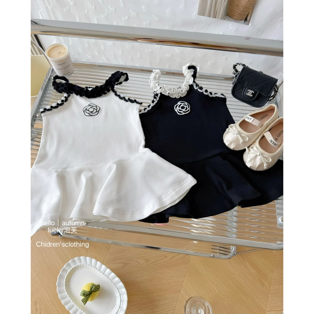 【实体现现】时髦精！女童挂脖连衣裙度假风夏季女宝宝吊带公主裙潮