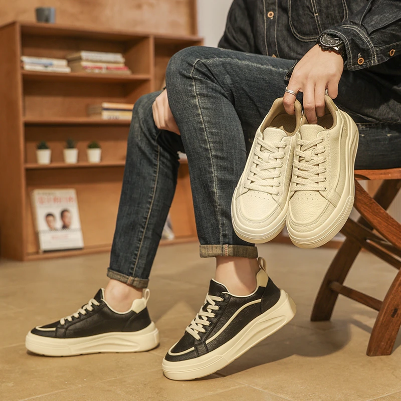 【设计师款】日系厚底休闲韩版潮鞋潮流男士夏季防滑小白鞋透气ro